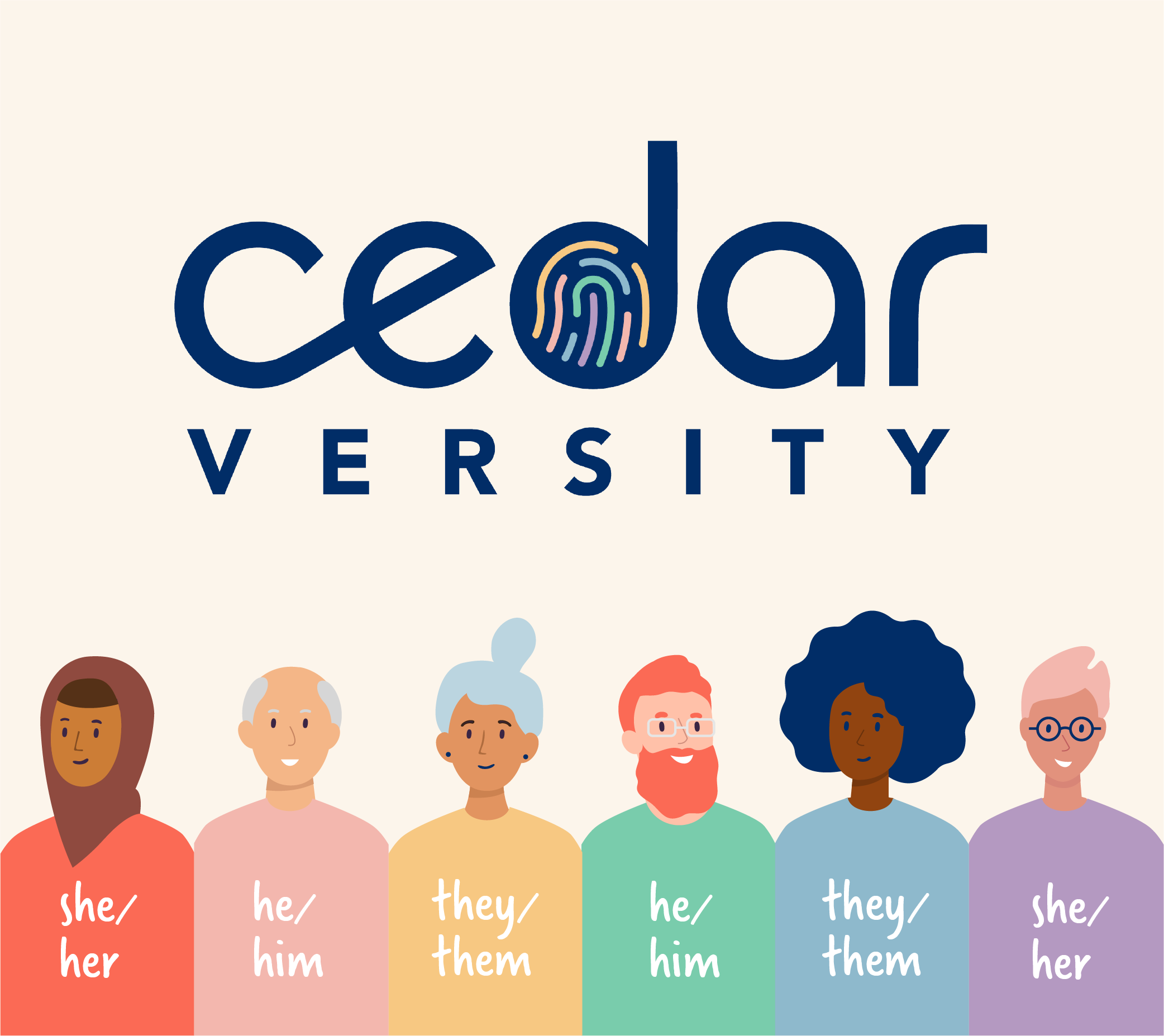 Image: Group of people with their pronouns