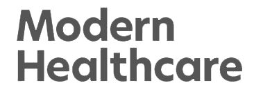 Modern Healthcare logo in black and white